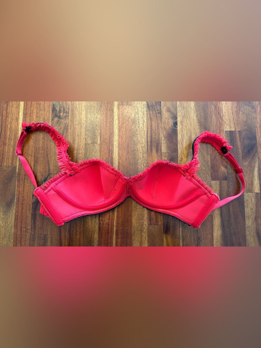 Chantal Thomas for Victoria Secret Red and Black Bra Size 34C NWOT - Picture 5 of 5